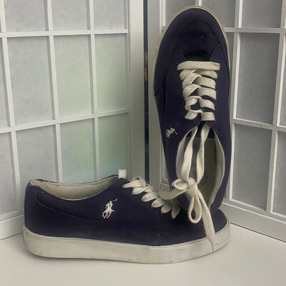 Ralph Lauren Navy Polo Traditional Sneakers Sz. 9 B - Picture 2 of 5